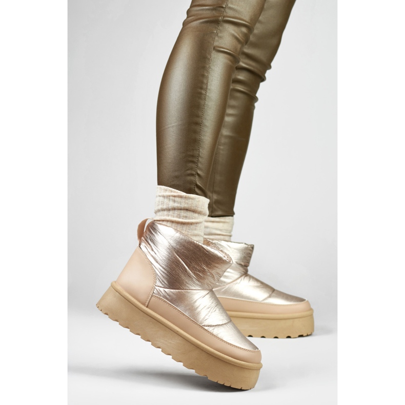 Naisten talvisaappaat alustalla beige 2