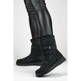 Naisten eristetyt, tikatut, turkiskengät, matalatasoiset lumisaappaat musta 1