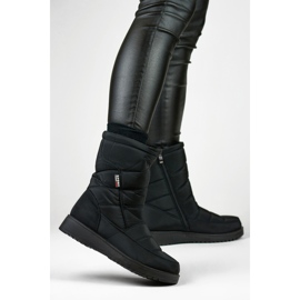 Naisten eristetyt, tikatut, turkiskengät, matalatasoiset lumisaappaat musta 2