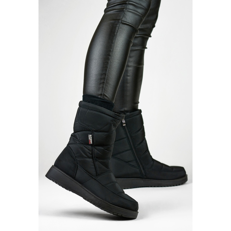 Naisten eristetyt, tikatut, turkiskengät, matalatasoiset lumisaappaat musta 2