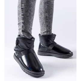 Mustat kiiltävät Delaune lyhyet lumisaappaat 1