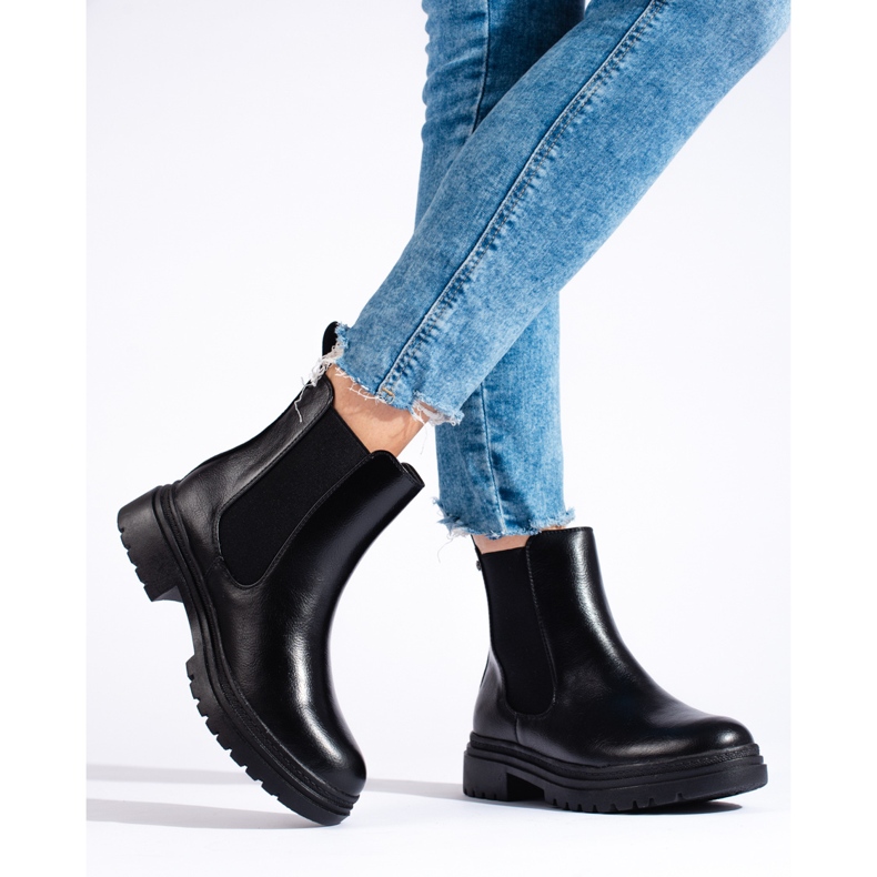 W. Potocki Potocki mustat Chelsea-saappaat naisille 2