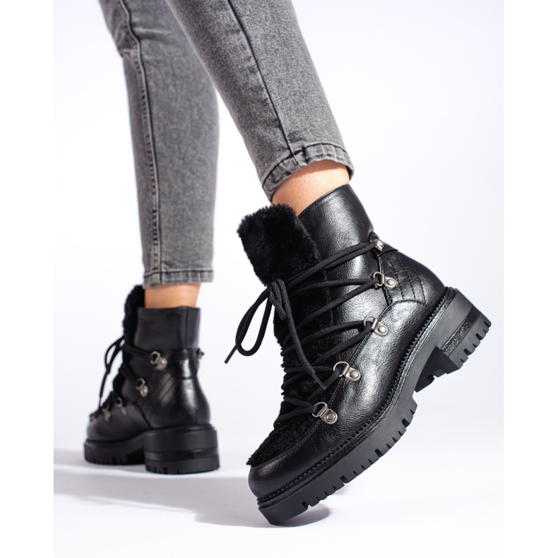 W. Potocki Potockin mustat naisten lumisaappaat turkisella 2