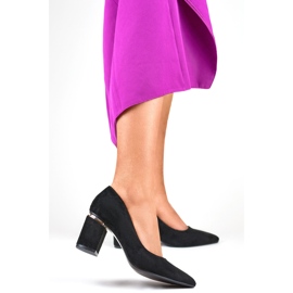 Mustat naisten mokkanahkaiset korkokengät 1