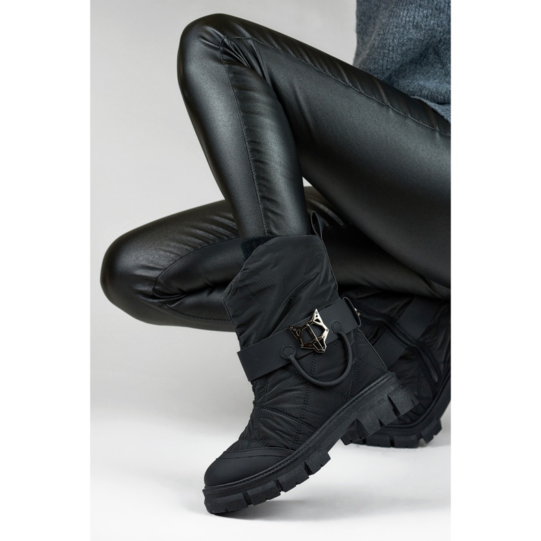 Naisten korkeat talvisaappaat, eristetyt lumisaappaat, mustat 1