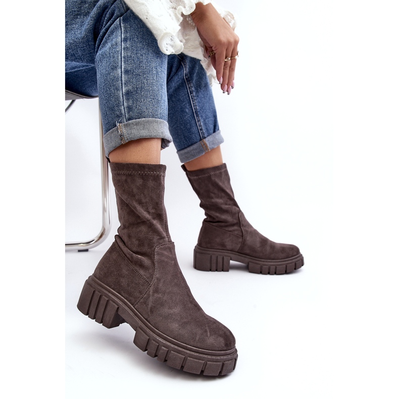 Työntekijät Slip-On-saappaat tasakoroilla Harmaa Divella 4