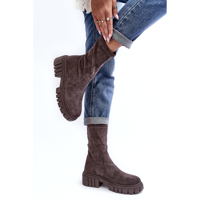 Työntekijät Slip-On-saappaat tasakoroilla Harmaa Divella 2