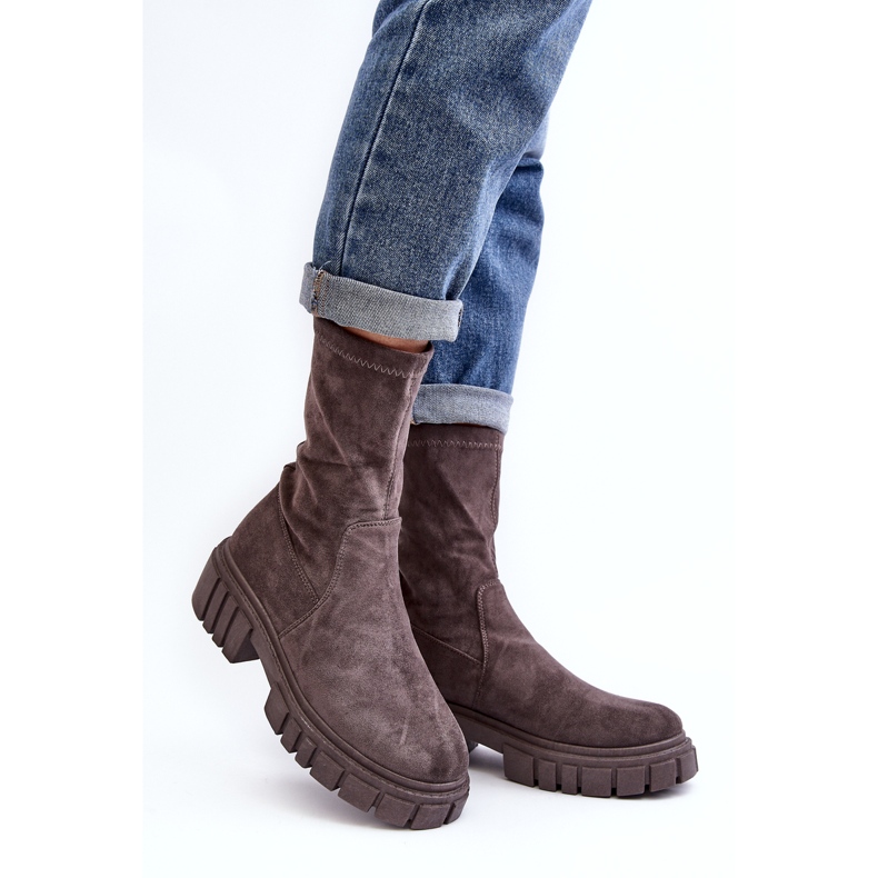 Työntekijät Slip-On-saappaat tasakoroilla Harmaa Divella 1