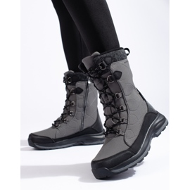 Naisten nauhalliset vaelluskengät DK vedenpitävät harmaa 1