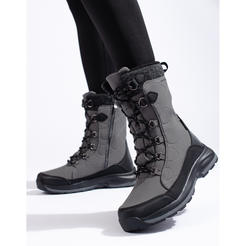 Naisten nauhalliset vaelluskengät DK vedenpitävät harmaa 1