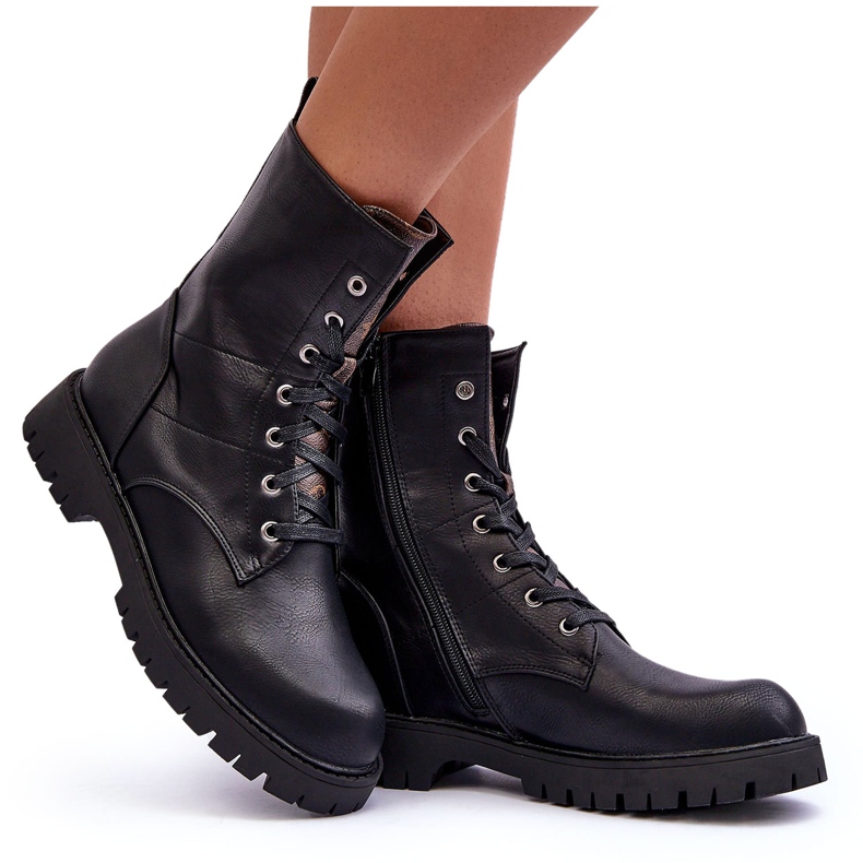 Eco-Leather Boots Naisten mustat työntekijät 4