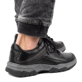 Olivier Miesten vapaa-ajan nahkakengät 842MA musta 2