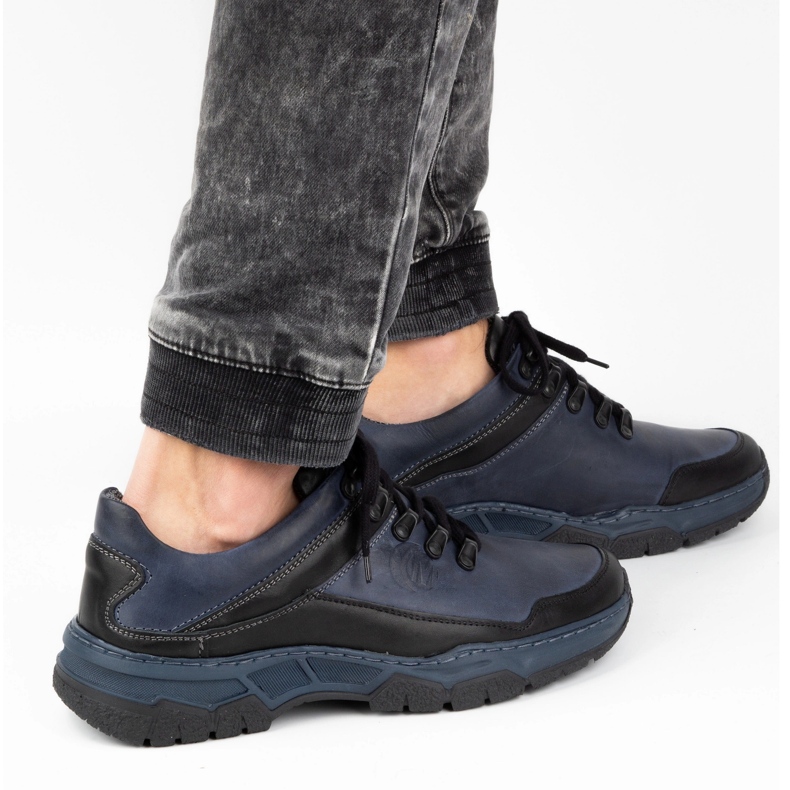 Olivier Miesten vapaa-ajan nahkakengät 842MA laivastonsininen 2