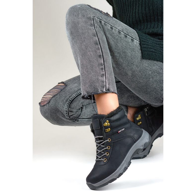 Naisten korkeat vaelluskengät, mustat 1