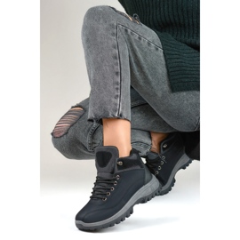 Eristetyt talvikengät, nuorten vaelluskengät, nauhakiinnitys musta 1