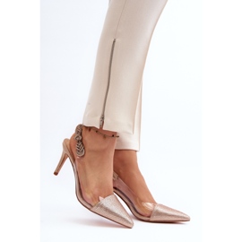 D&amp;A MR1966-11 samppanjakoristeiset korkokengät kultainen 1