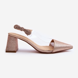 Tyylikkäät teräväkärkiset pumput D&amp;A MR91292-1 samppanja kultainen 1