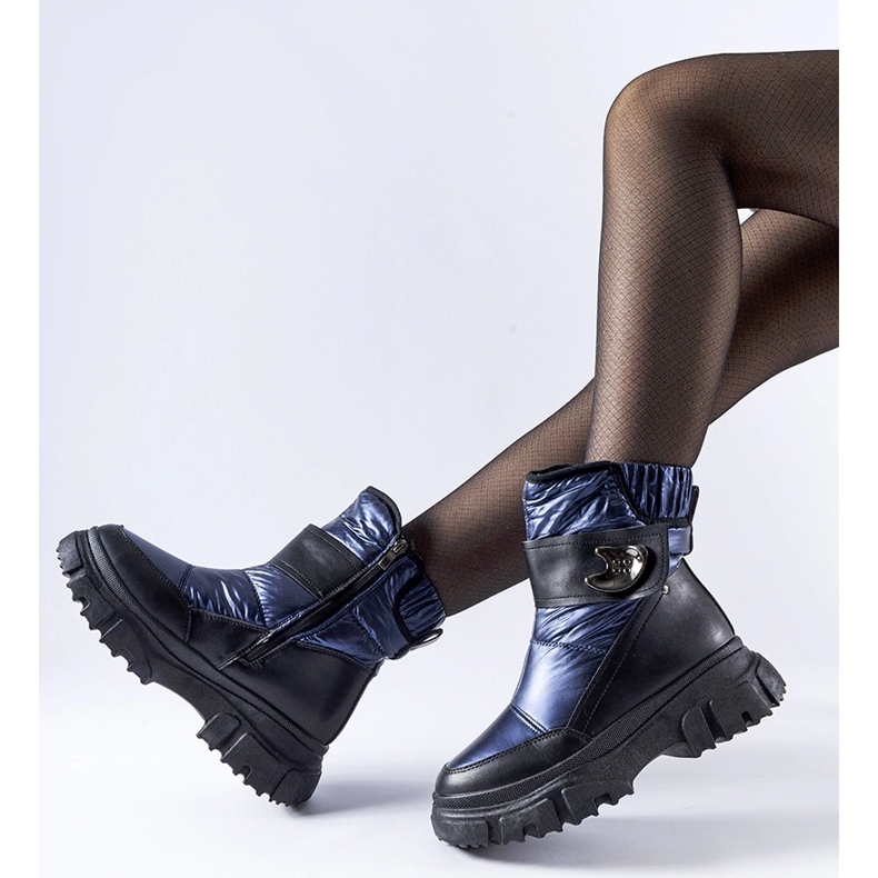 Tummansiniset ja mustat Mejia-eristetyt lumisaappaat sininen 1