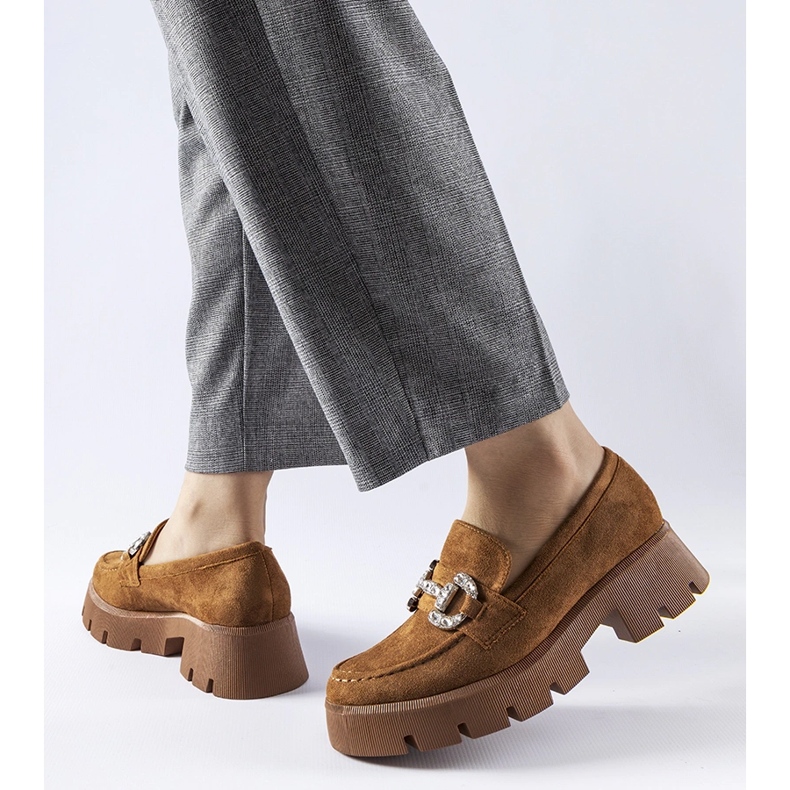 Giacomo ruskeat mokasiinit strassilla 1