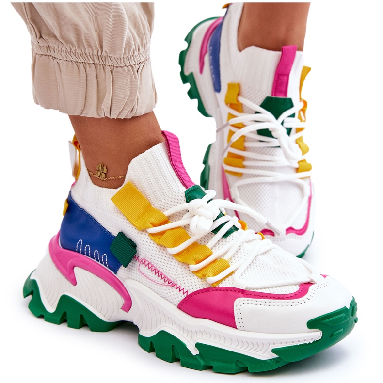 Seastar Naisten Slip-On-lenkkarit, valkoinen ja vihreä 4