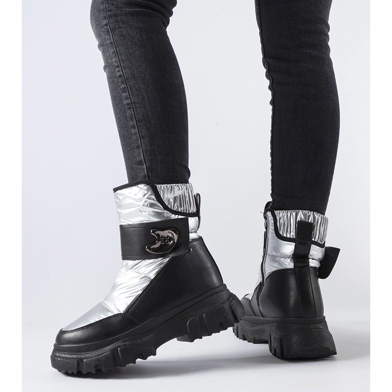 Harmaat eristetyt Mejia lumisaappaat hopea 1