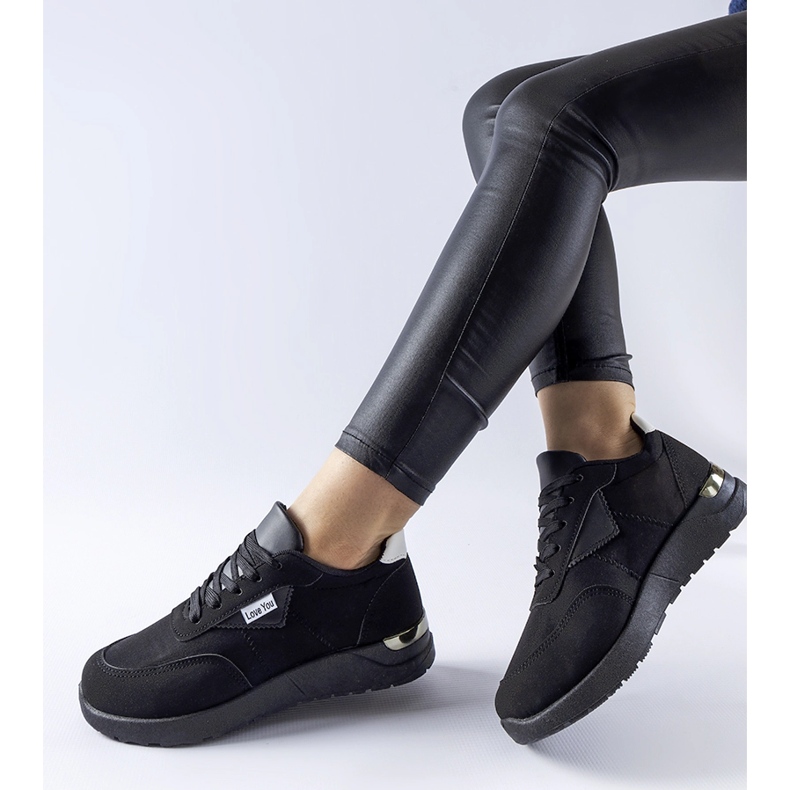 Mustat Geraldino-kankaiset tennarit 1