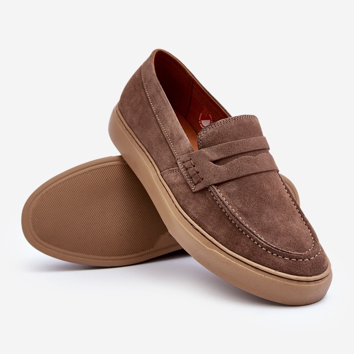 Zazoo 1574 mokkanahkaiset miesten loaferit, tumma beige 2