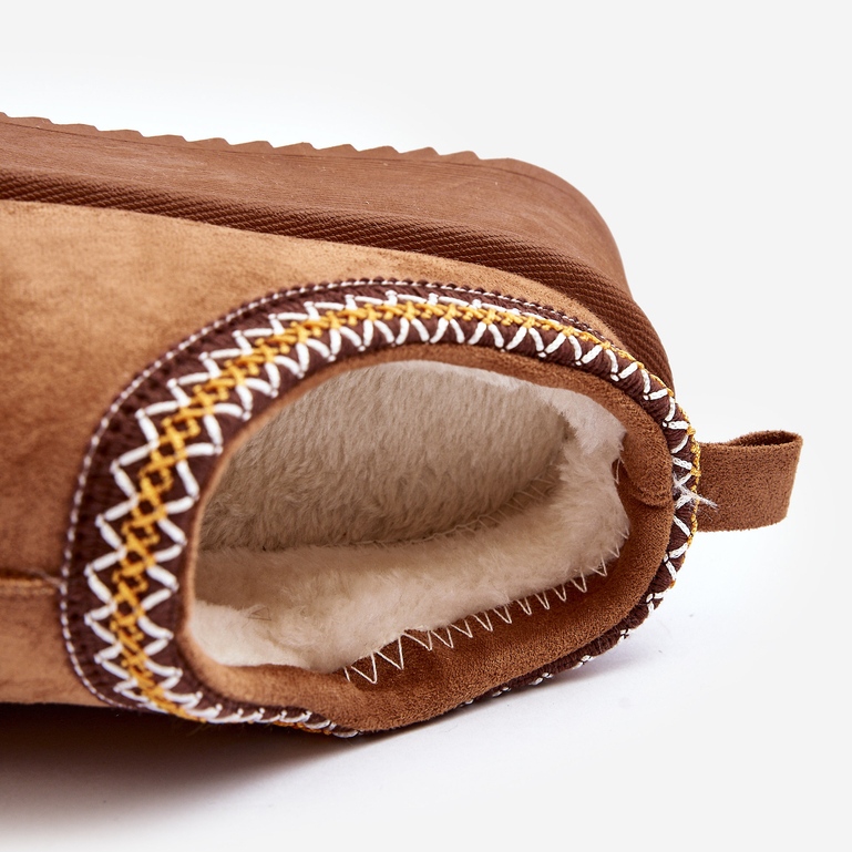 Tossut paksulla pohjalla, joka on valmistettu ekologisesta mokkasta Camel Sylvasta ruskea 1