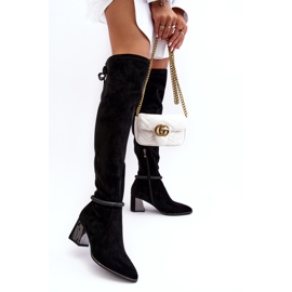 S.Barski Naisten polven yli ulottuvat korkokengät D&amp;A MR870-65 musta 3