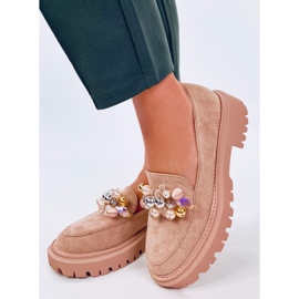 Dollin Khaki -tasoiset loaferit kristalleilla beige 1