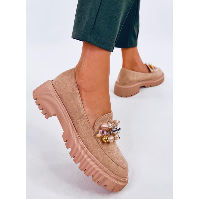 Dollin Khaki -tasoiset loaferit kristalleilla beige 2