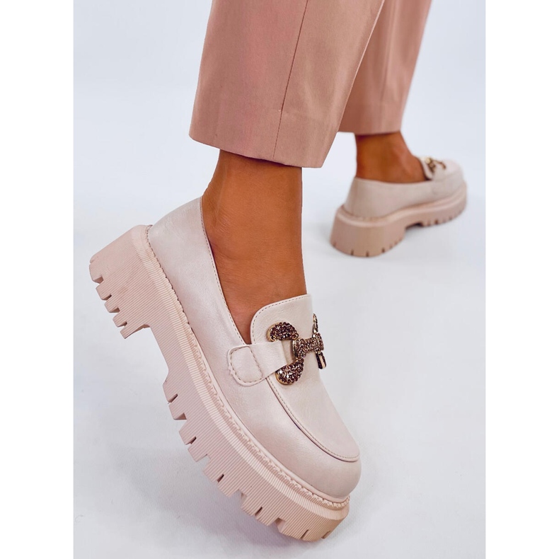 Buess Beige alustan täysjyväiset mokasiinit 1