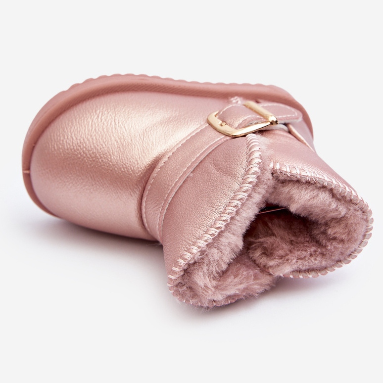 Lasten Eco-nahkaiset lumisaappaat hihnalla, vaaleanpunainen Orinor 1