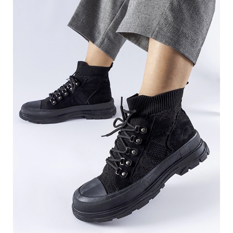 Mustat korkeatasoiset Casalma-kankaiset lenkkarit 1