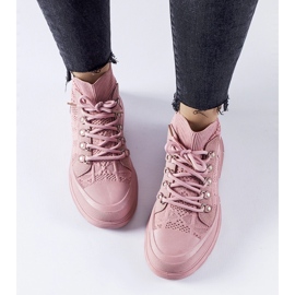 Pinkit Casalma korkeavartiset kankaiset tennarit vaaleanpunainen 1