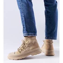 Casalman beigenväriset korkeat kangaslenkkarit 1