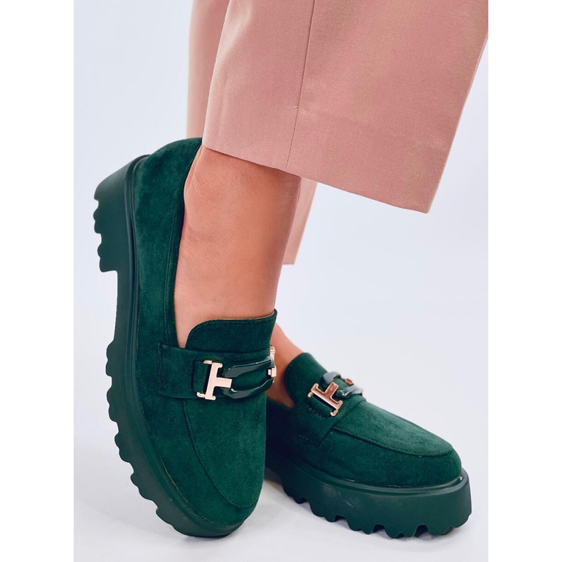 Ralfes Green naisten mokkanahkaiset mokasiinit vihreä 1