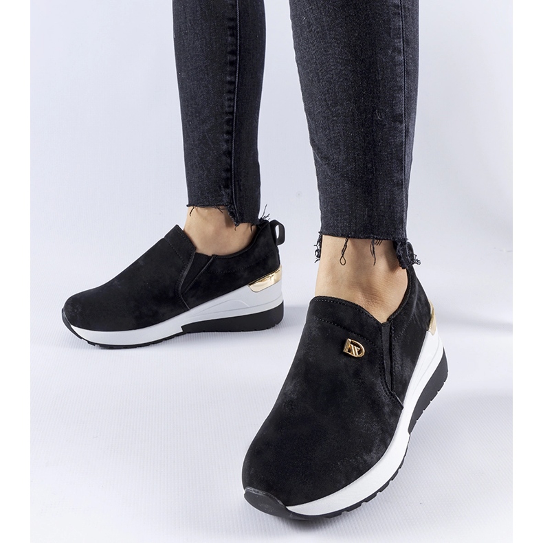 Mustat Vitale wedge-slip-on lenkkarit 1