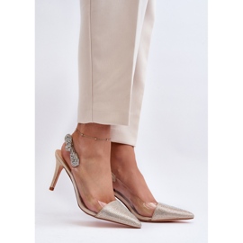 D&amp;A MR1966-11 kullalla koristellut korkokengät kultainen 2