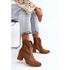 Zazoo 3166 naisten harjakattoiset korkokengät, mokkanahka kamelin ruskea 1