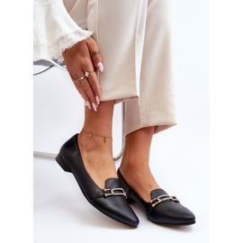 Zazoo 2885 Nahkainen balettiasunto koristeella, musta 1