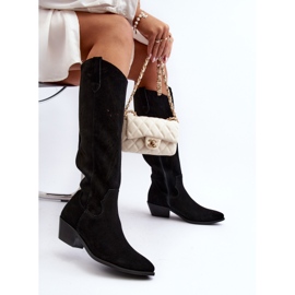 Zazoo 2909 mokkanahkaiset harjakattoiset korkokengät, musta 1