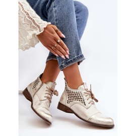 Zazoo 2878 naisten matalat harjakattoiset nahkanilkkurit, hopea 1