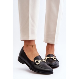 Zazoo 2880 Naisten nahkaiset mokasiinit koristeella, musta 1