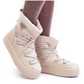 Seastar Naisten lumisaappaat, joissa nauhat, beige 6