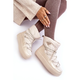 Seastar Naisten lumisaappaat, joissa nauhat, beige 3