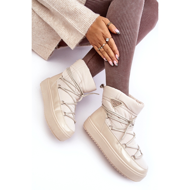 Seastar Naisten lumisaappaat, joissa nauhat, beige 3