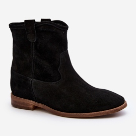 Zazoo 2326 naisten mokkanahkaiset nilkkurit, musta 2