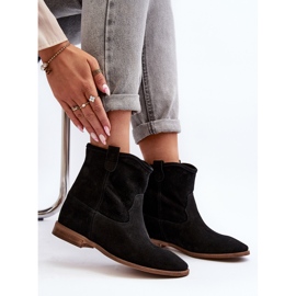 Zazoo 2326 naisten mokkanahkaiset nilkkurit, musta 1