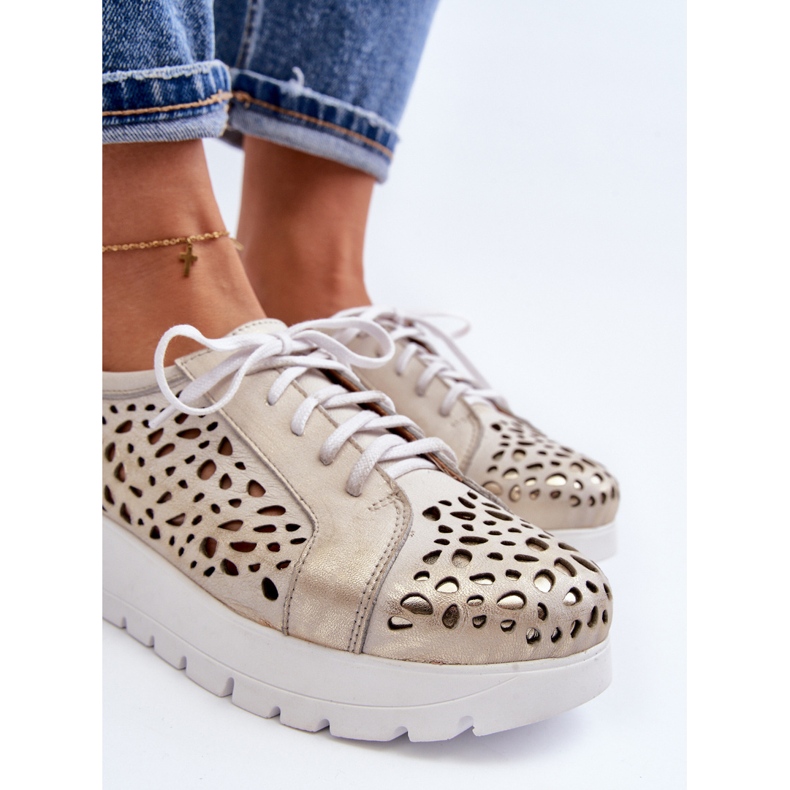 Zazoo 2821 naisten nahkakengät, harjakattoinen kultaa kultainen 1